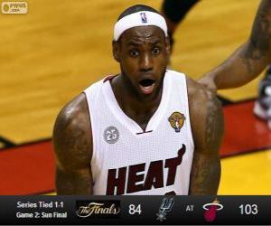 Rompicapo di 2013 NBA Finals, 2 nd gioco, San Antonio Spurs 84 - Miami Heat 103