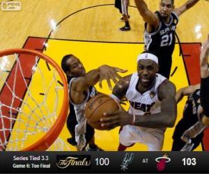 Rompicapo di 2013 NBA Finals, 6 partito, San Antonio Spurs 100 - Miami Heat 103