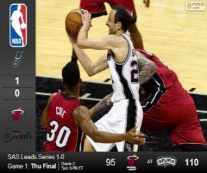 Rompicapo di 2014 NBA le finali, 1° partita, Miami calore 95 - San Antonio Spurs 110