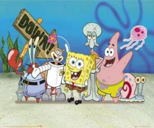 Rompicapo di SpongeBob e alcuni dei suoi amici