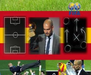 Rompicapo di Allenatore dell'anno FIFA 2011 per il calcio maschile vincitore Pep Guardiola