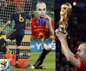 Rompicapo di Andres Iniesta, miglior giocatore della finale dei mondiali di calcio 2010 in Sudafrica