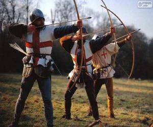 Rompicapo di Arcieri, soldati medievali, armati con un arco