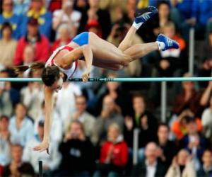 Rompicapo di Atleta facendo un salto con l'asta