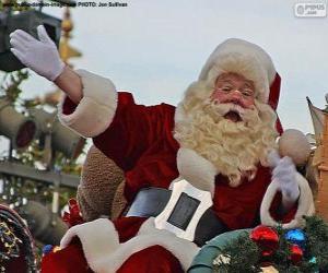 Rompicapo di Babbo Natale con un sorriso saluta i bambini