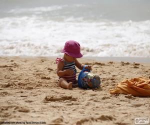 Rompicapo di Bambina sulla spiaggia