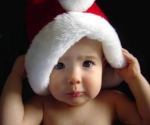 Rompicapo di Bambini con un cappello di Babbo Natale