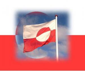 Rompicapo di Bandiera della Groenlandia, territorio autonomo dell Regno di Danimarca