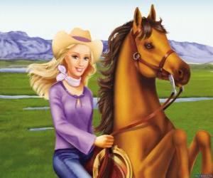 Rompicapo di Barbie con un bel cavallo