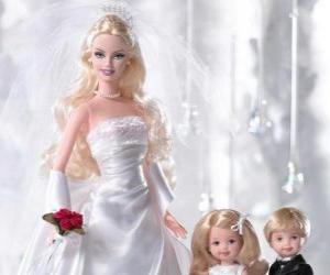 Rompicapo di Barbie è la sposa. Barbie con l'abito da sposa
