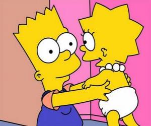 Rompicapo di Bart prendersi cura di sua sorella Maggie