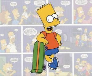 Rompicapo di Bart Simpson, con il suo skateboard