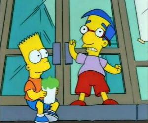 Rompicapo di Bart Simpson e Milhouse Van Houten, due grandi amici