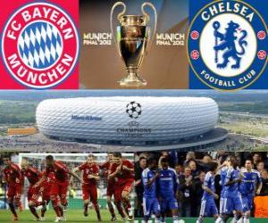 Rompicapo di Bayern Monaco vs Chelsea FC. Finale UEFA Champions League 2011-2012. Allianz Arena, Monaco, Germania