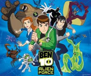 Rompicapo di Ben, Gwen e Kevin, protagonisti umani di Ben 10 e le 10 personalità originale alieni