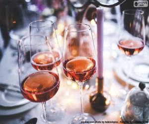 Rompicapo di Bicchieri di vino rosato