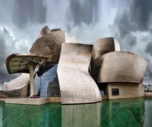 Rompicapo di Bilbao Guggenheim Museum, il Museo di Arte Contemporanea di Bilbao, Paesi Baschi, Spagna. Progetto de Frank Gehry 
