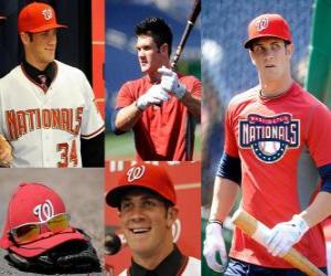 Rompicapo di Bryce Harper giocatore di baseball di Washington Nationals