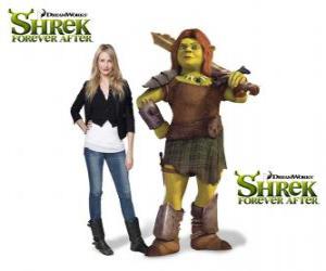 Rompicapo di Cameron Diaz fornisce la voce di Fiona, il guerriero, l'ultimo film Shrek e vissero felici e contenti