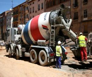 Rompicapo di Camion betoniera nel lavoro