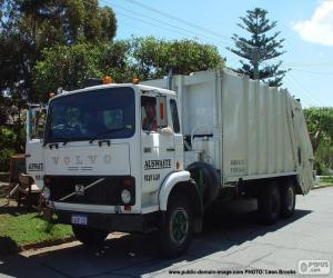 Rompicapo di Camion della spazzatura bianca