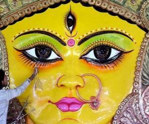 Rompicapo di Capo della dea Durga, un aspetto di Parvati