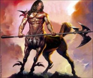 Rompicapo di Centauro armati - Essere con il corpo e la testa umano e il corpo del cavallo