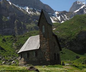 Rompicapo di Chiesa di alta montagna, Svizzera