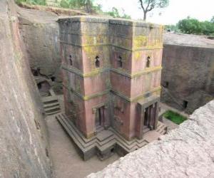 Rompicapo di Chiese rupestri scavati di Lalibela in Etiopia.