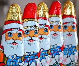 Rompicapo di Cinque Babbo Natale cioccolato