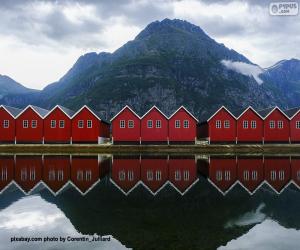 Rompicapo di Cottage tipici norvegesi
