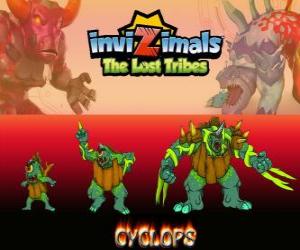 Rompicapo di Cyclops, ultima evoluzione. Invizimals Le Tribù Scomparse. Il gigante con un occhio solo è gentile, ma può essere brutale