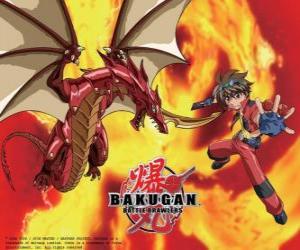 Rompicapo di Dan Kuso e la sua Bakugan Pyrus Drago custode