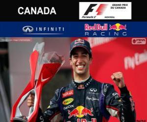 Rompicapo di Daniel Ricciardo celebra la sua vittoria nel Gran Premio del Canada 2014
