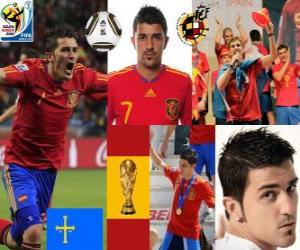 Rompicapo di David Villa (obiettivo della Spagna), attaccante Squadra Nazionale Spagnola