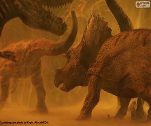 Rompicapo di Dinosauro e triceratopo