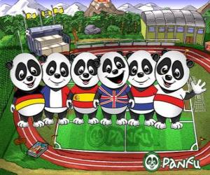 Rompicapo di Diversi Panfu T-shirt panda di alcune squadre nazionali