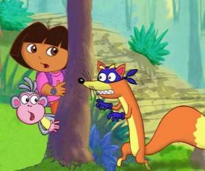 Rompicapo di Dora e Boots la scimmia nascondere il cattivo di Zorro
