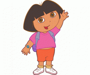 Rompicapo di Dora l'esploratrice, con una camicia rosa