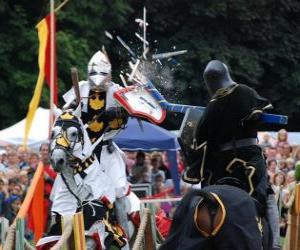 Rompicapo di Due cavalieri a cavallo che partecipano a un torneo