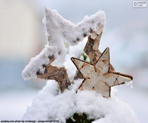 Rompicapo di Due stelle con neve