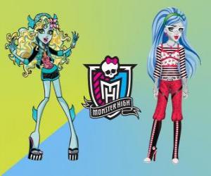 Rompicapo di Due studenti di Monster High, Lagoona Blue e Ghoulia Yelps