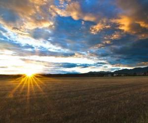 Rompicapo di em paesaggio campo di un giorno di autunno