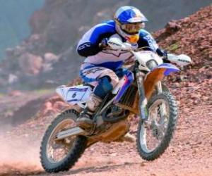 Rompicapo di Enduro moto con pilota