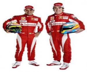 Rompicapo di Felipe Massa e Fernando Alonso piloti Ferrari