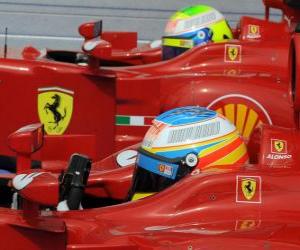 Rompicapo di Fernando Alonso, Felipe Massa - Ferrari - Gran Premio di Ungheria 2010