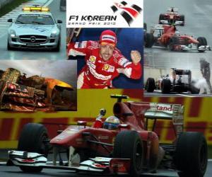 Rompicapo di Fernando Alonso festeggia la sua vittoria nel Gran Premio di Corea (2010)