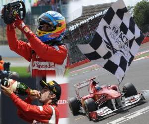 Rompicapo di Fernando Alonso festeggia la sua vittoria nel Gran Premio di Gran Bretagna (2011)