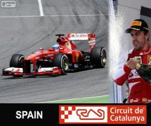 Rompicapo di Fernando Alonso festeggia la sua vittoria nel Gran Premio di Spagna 2013