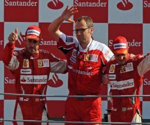 Rompicapo di Fernando Alonso, Stefano Domenicali e Felipe Massa - Monza 2010